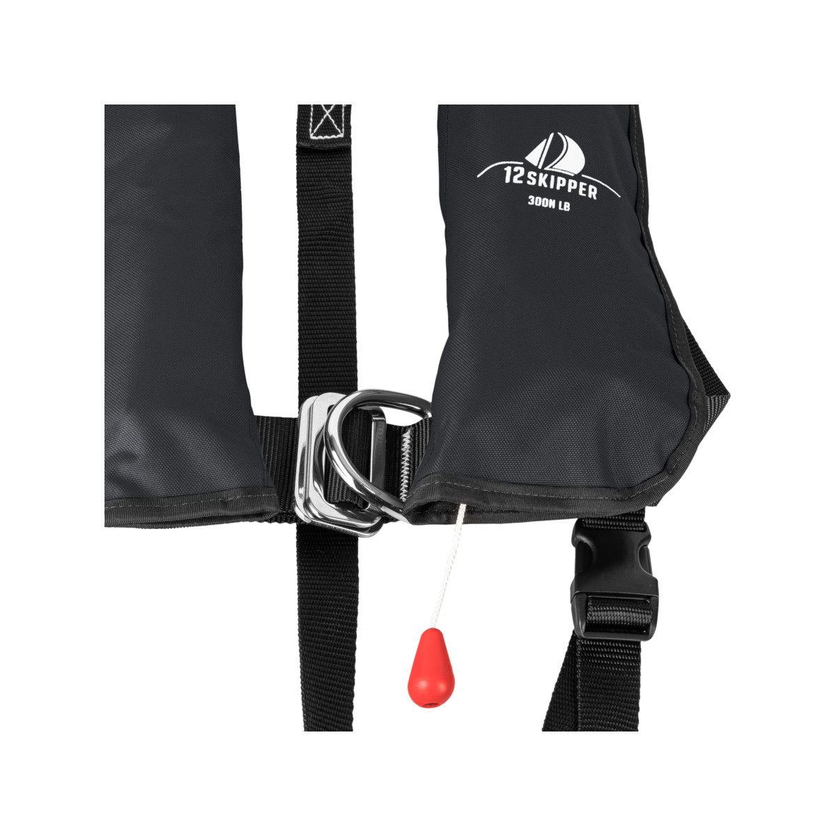 2er-Set 12skipper Automatik-Rettungsweste 300N ISO mit Harness, schwarz inkl. 2 Wartungskits