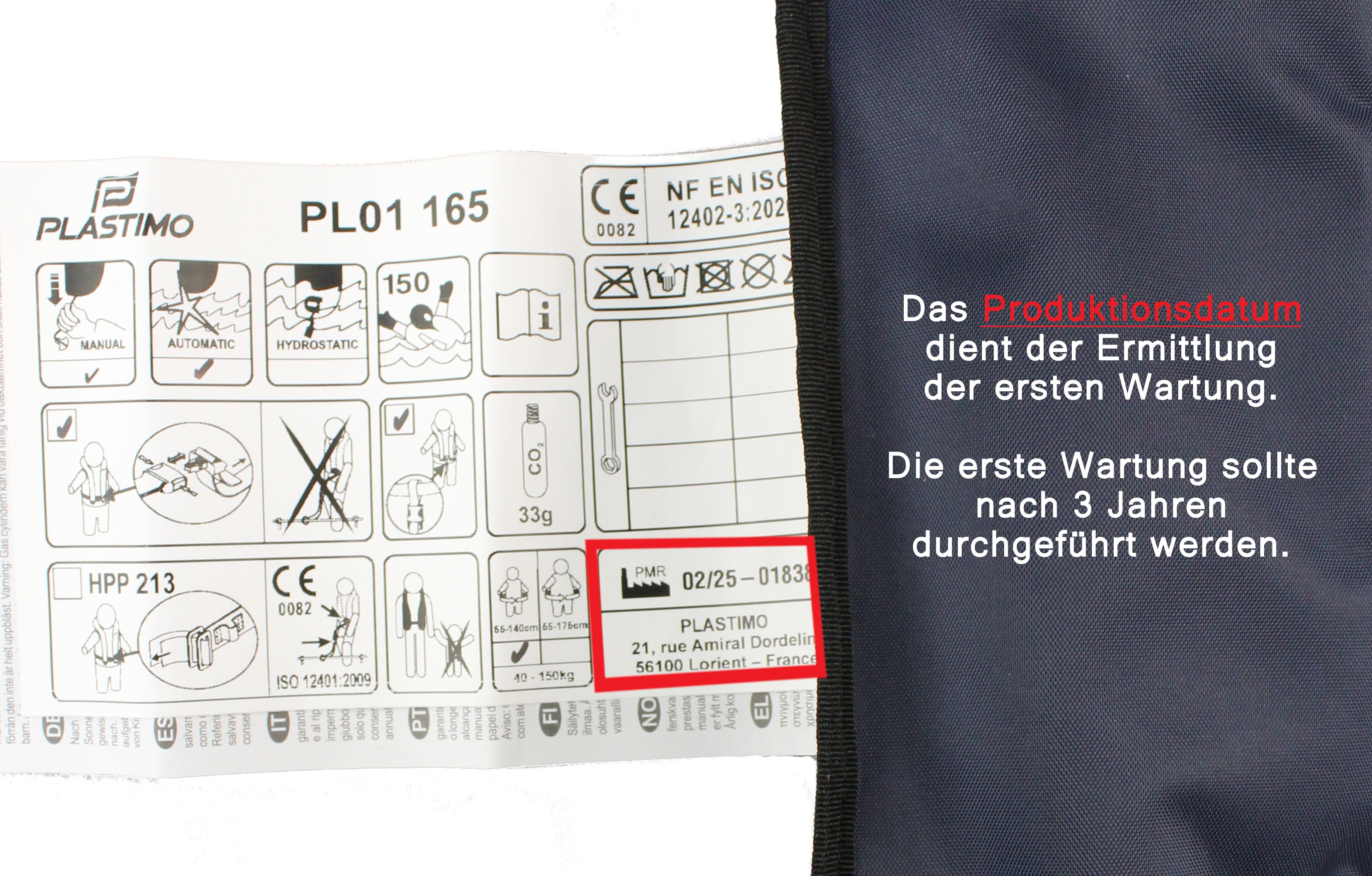 2er-Set 12skipper Automatik-Rettungsweste 165N ISO, marineblau