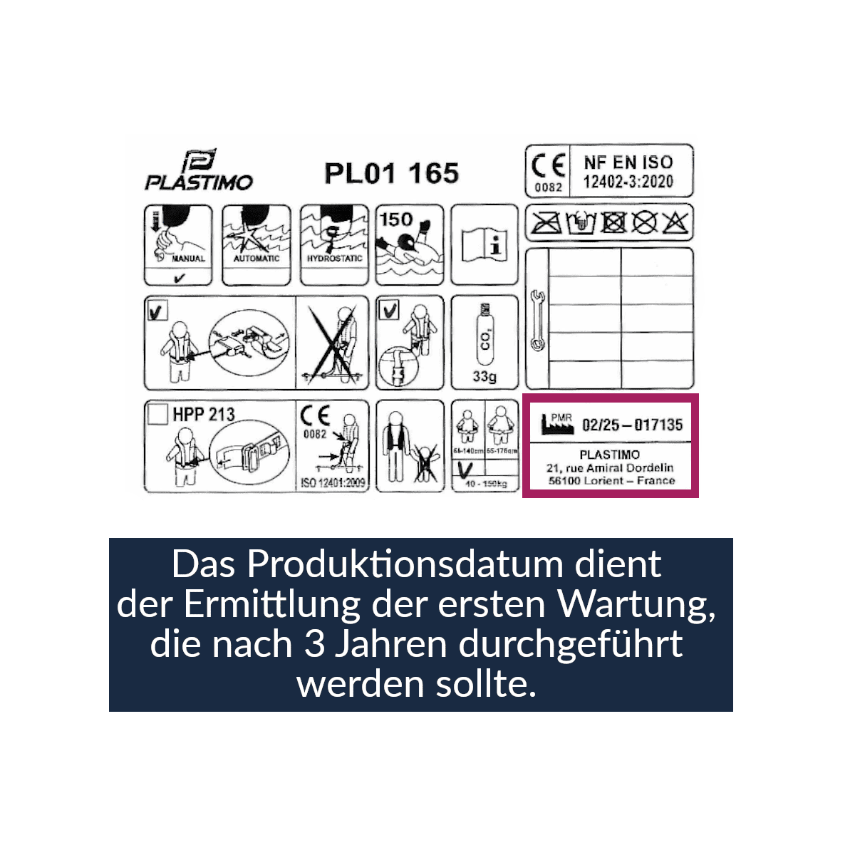 12skipper Automatik-Rettungsweste 165N ISO mit Harness, rot